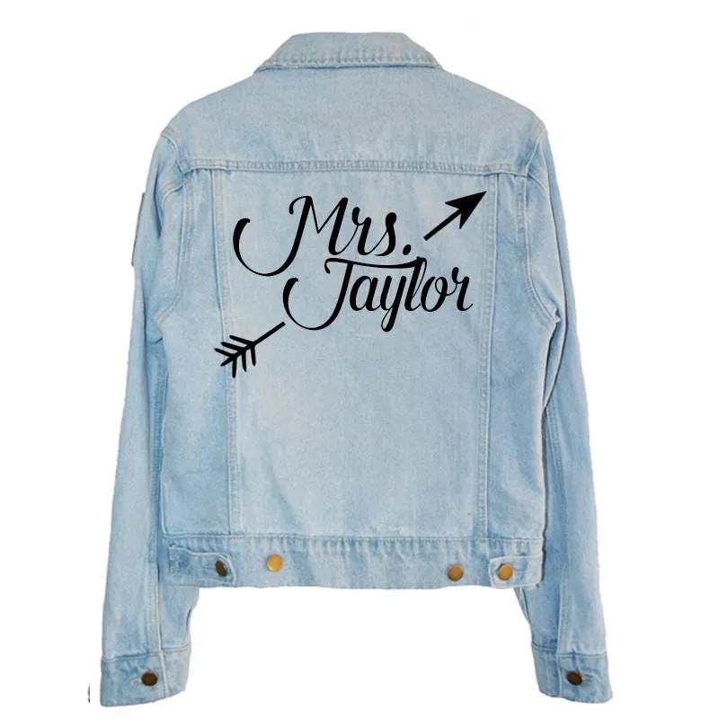 Custom Mrs. Leather Jacket Iron on Heat Transfer