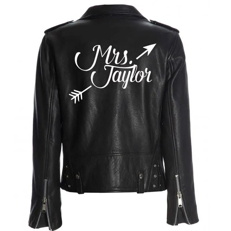 Custom Mrs. Leather Jacket Iron on Heat Transfer
