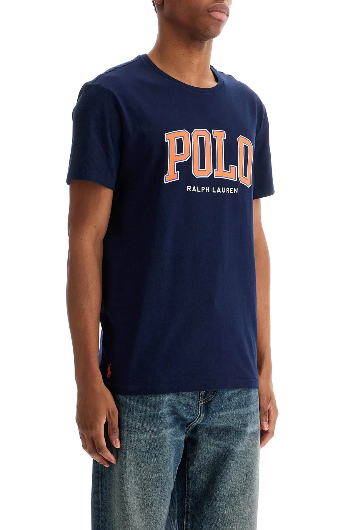 custom slim-fit logo t-shirt 710961130001 CRUISE NAVY