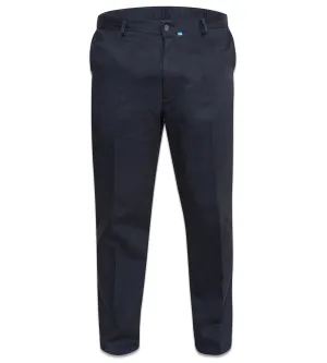 D555 Men's Stretch Chino Trousers With Flexi Waist in Indigo Waist 40" to 60"