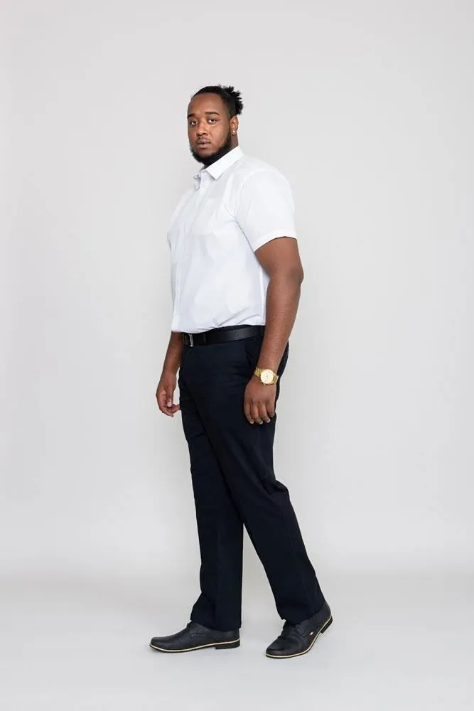 D555 Men's Stretch Chino Trousers With Flexi Waist in Indigo Waist 40" to 60"