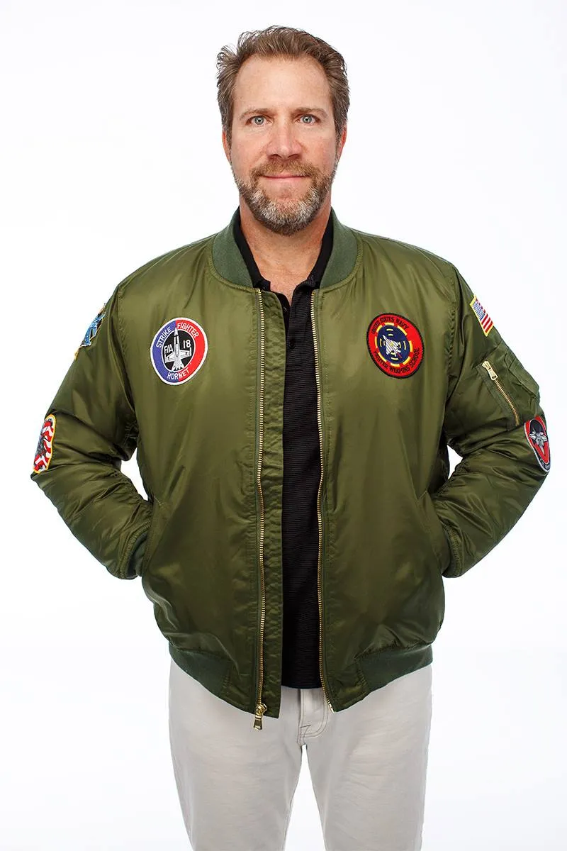 (Daddy and Me) MA-1 Green Flight Jacket | Maverick Top Gun Jacket