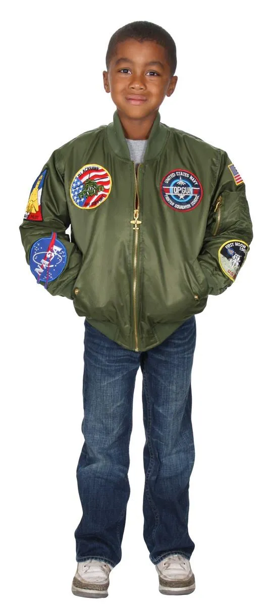 (Daddy and Me) MA-1 Green Flight Jacket | Maverick Top Gun Jacket