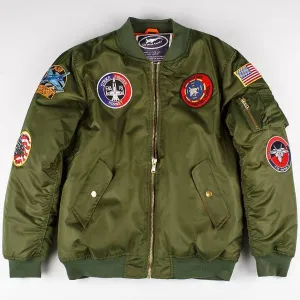 (Daddy and Me) MA-1 Green Flight Jacket | Maverick Top Gun Jacket