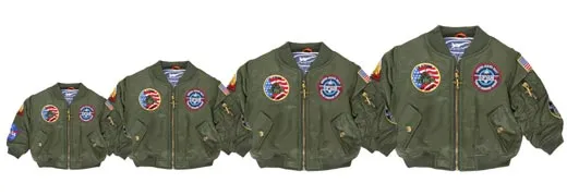 (Daddy and Me) MA-1 Green Flight Jacket | Maverick Top Gun Jacket