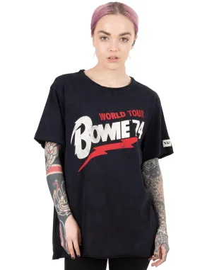 David Bowie Ladies & Mens Unisex 1974 World Tour Adults T-Shirt
