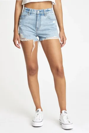 DAZE Troublemaker High Rise Denim Short in Just Kissed