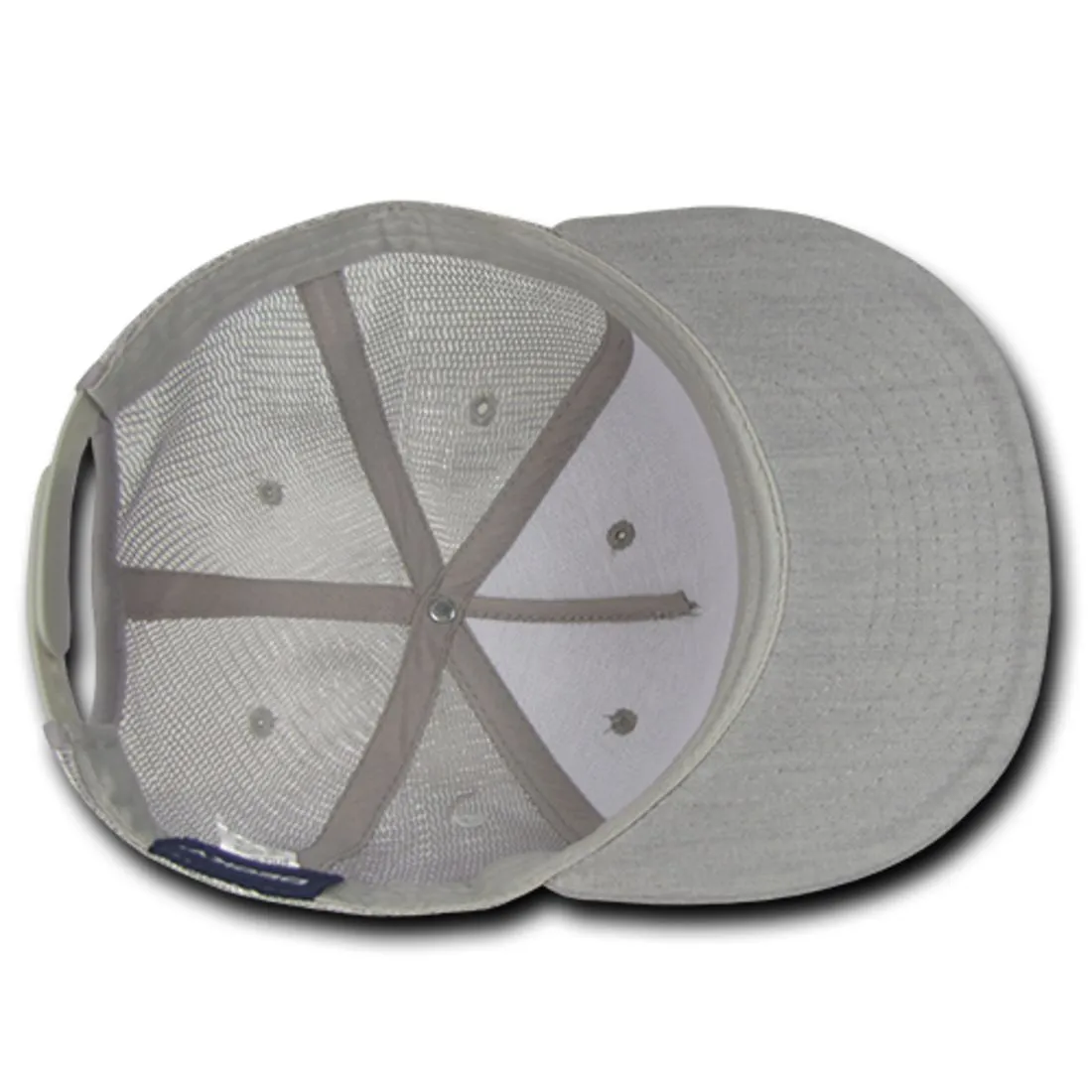 Decky 1082 High Profile Denim Trucker Snapback Hats 5 Panel Flat Bill Caps