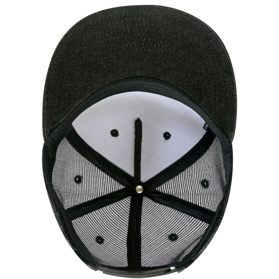 Decky 1082 High Profile Denim Trucker Snapback Hats 5 Panel Flat Bill Caps