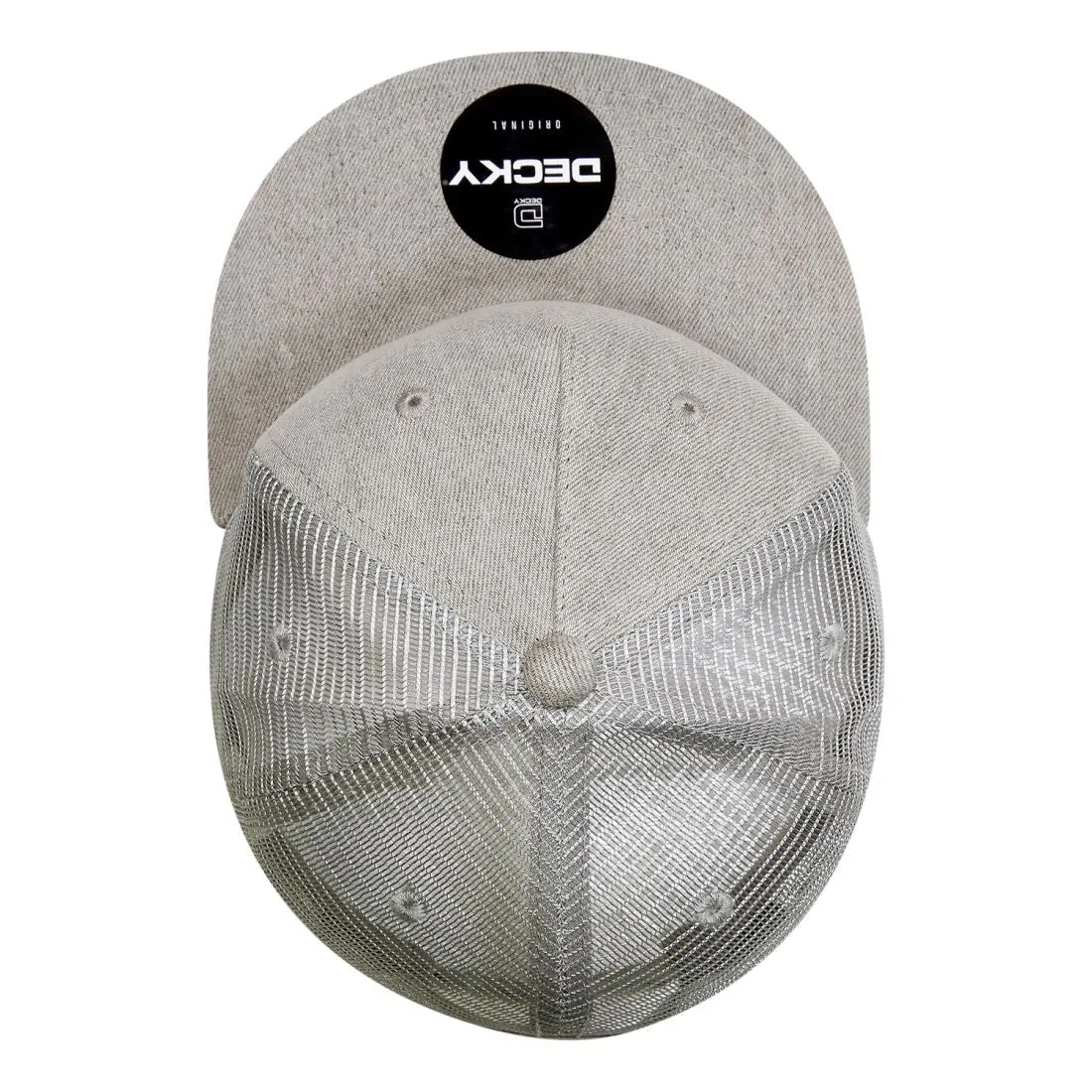Decky 1082 High Profile Denim Trucker Snapback Hats 5 Panel Flat Bill Caps