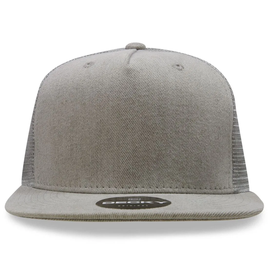 Decky 1082 High Profile Denim Trucker Snapback Hats 5 Panel Flat Bill Caps