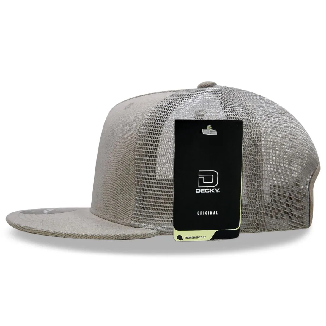 Decky 1082 High Profile Denim Trucker Snapback Hats 5 Panel Flat Bill Caps
