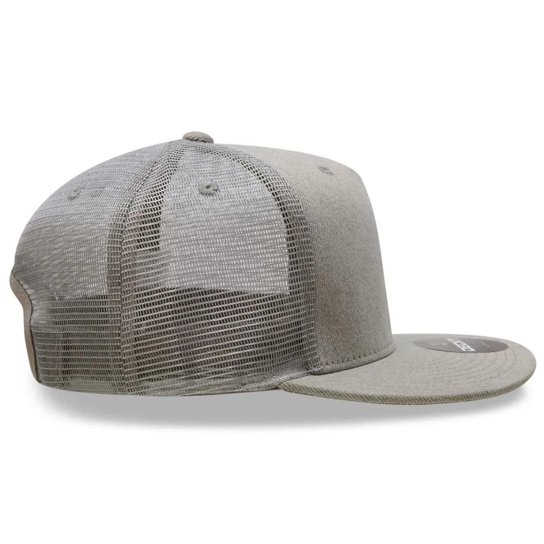 Decky 1082 High Profile Denim Trucker Snapback Hats 5 Panel Flat Bill Caps