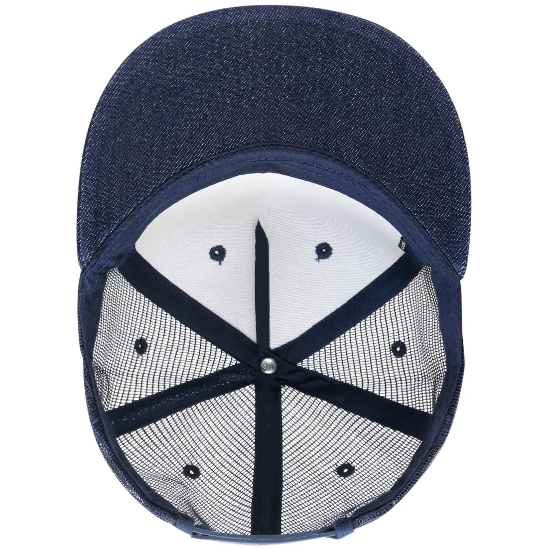 Decky 1082 High Profile Denim Trucker Snapback Hats 5 Panel Flat Bill Caps