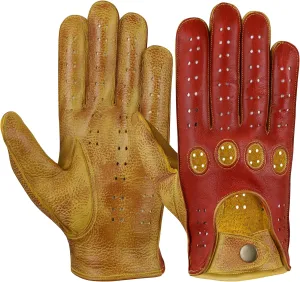 Deerskin Leather Gloves, Pure Leather Gloves, Motorcycle Gloves, Leather Gloves
