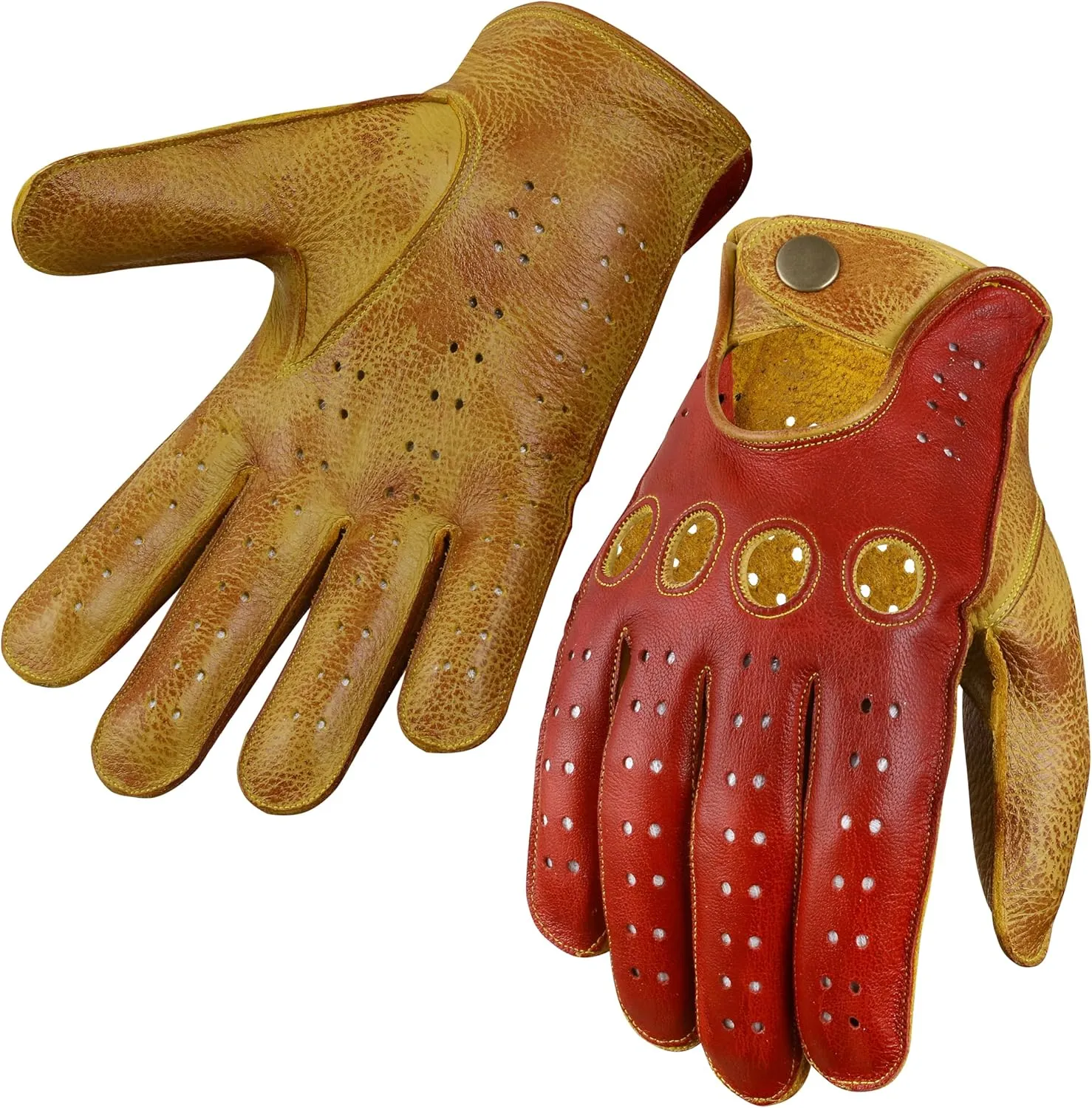Deerskin Leather Gloves, Pure Leather Gloves, Motorcycle Gloves, Leather Gloves