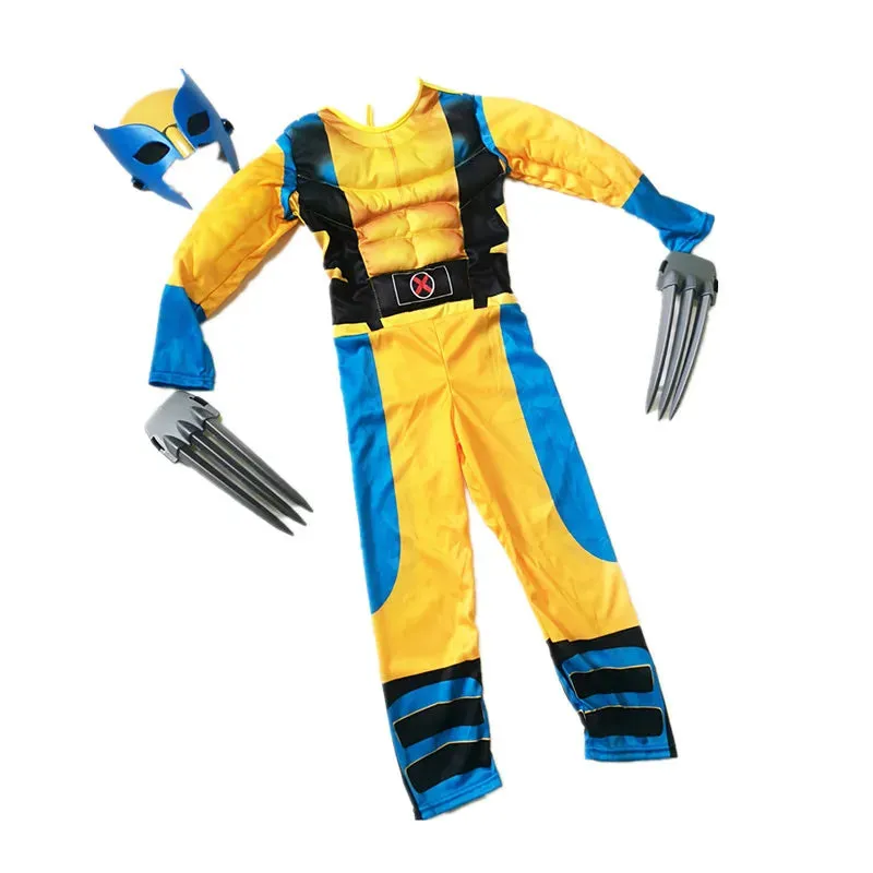 Deluxe Kid Muscle-Chest Superhero Wolverine Costumes