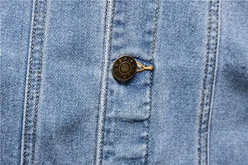 Denim Jacket Men, Men's Denim Trucker Jacket Cowboy Motorcycle Slim Casual Outerwear Button Down Jean Jackets Coat