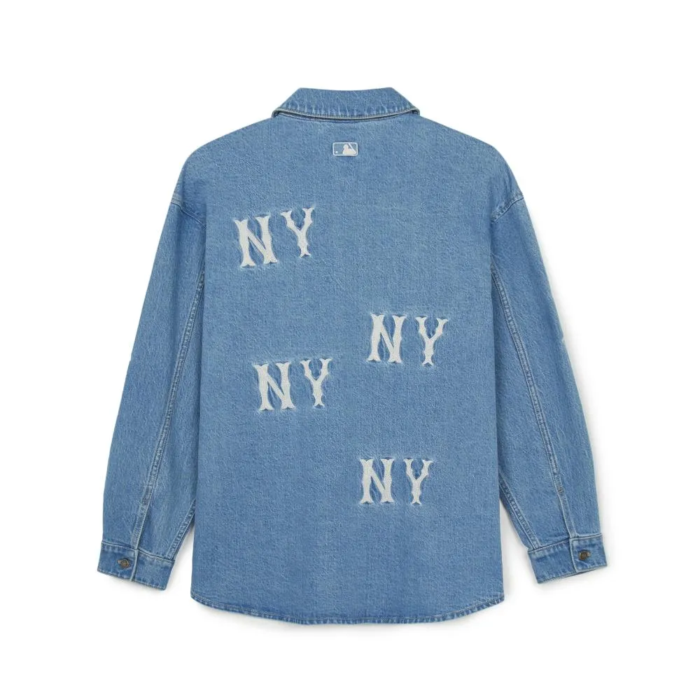 Denim Megagram New York Yankees Denim Shirts