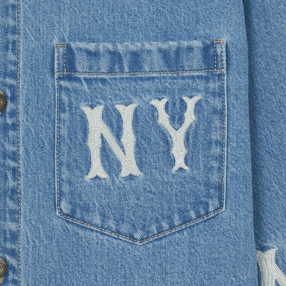 Denim Megagram New York Yankees Denim Shirts