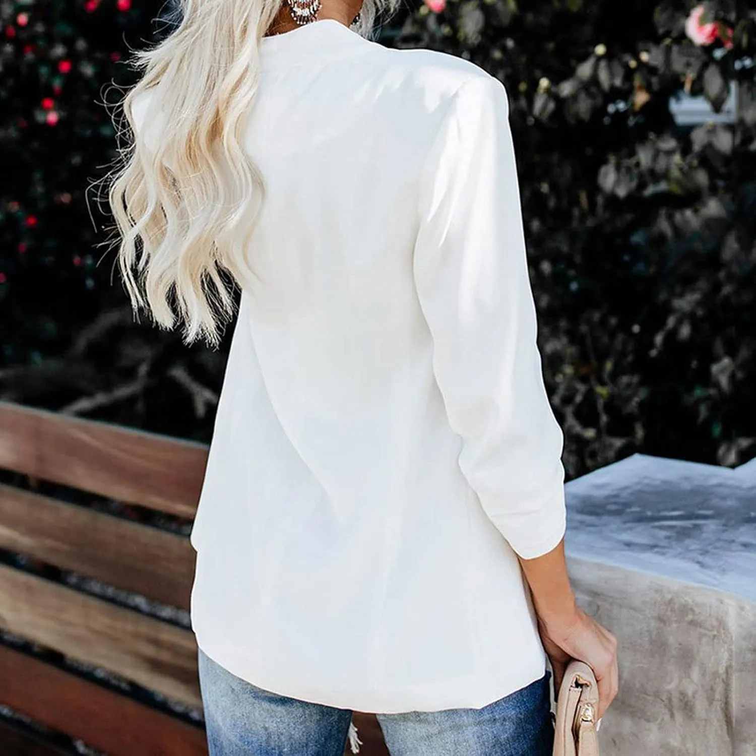 DESKABLY Jacket for Women Silk Satin Fashion Blend Casual Outerwear Solid Color Suit Coat Formal Cardigan Work Blazers
