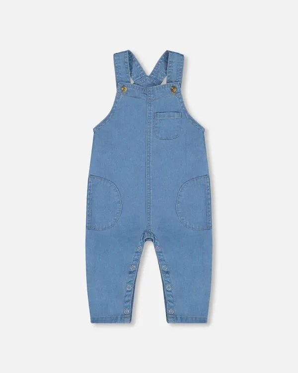 Deux Par Deux Soft Denim Baby Overalls: Sizes 3M to 24M
