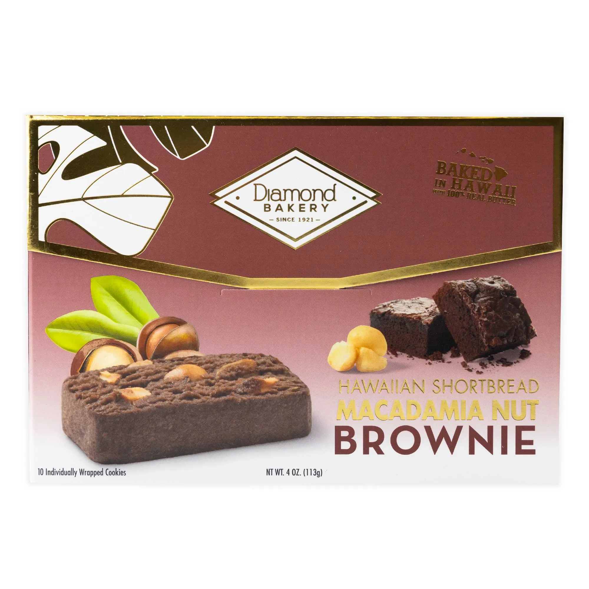 Diamond Bakery Hawaiian Macadamia Brownie Shortbread Cookies- 4 oz.