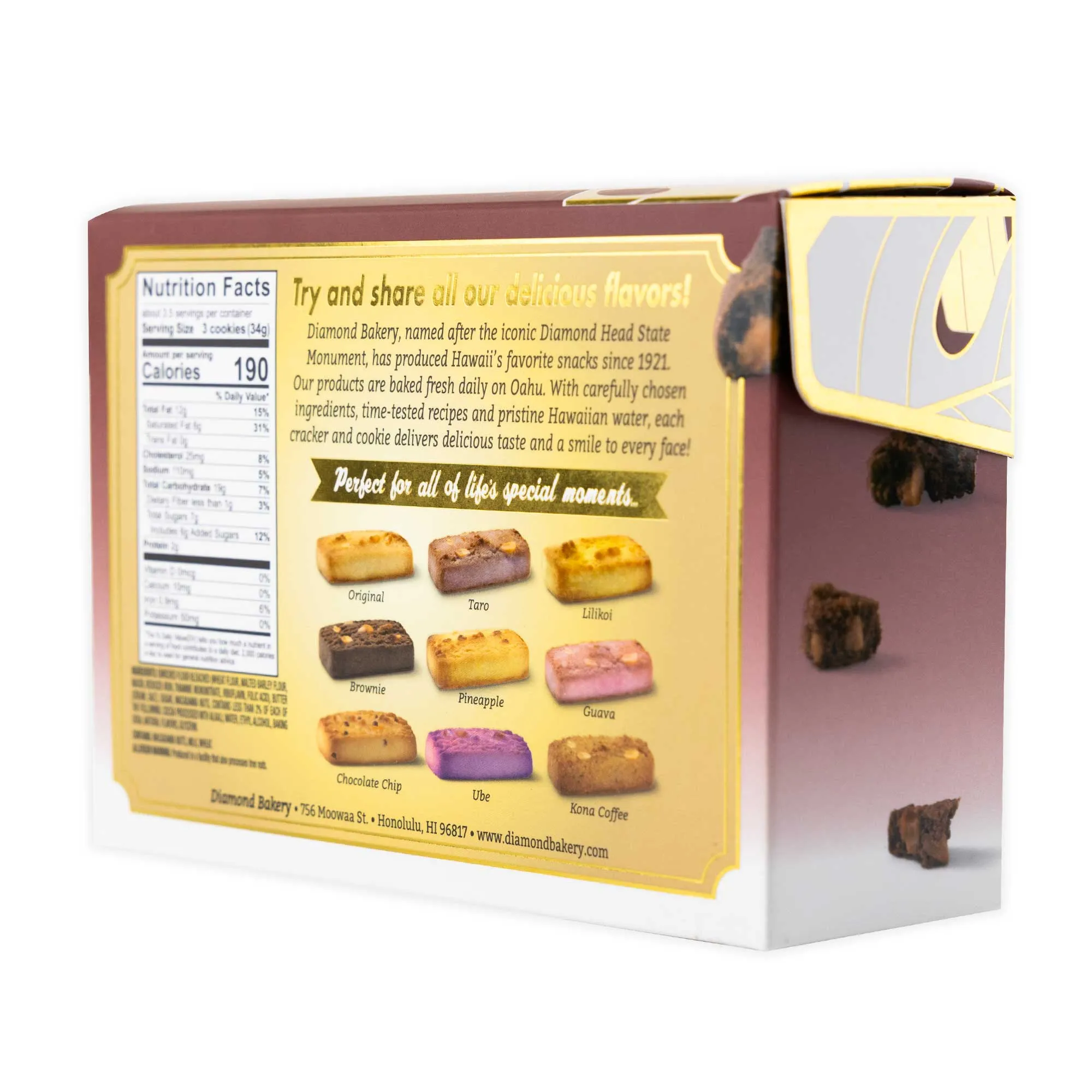 Diamond Bakery Hawaiian Macadamia Brownie Shortbread Cookies- 4 oz.