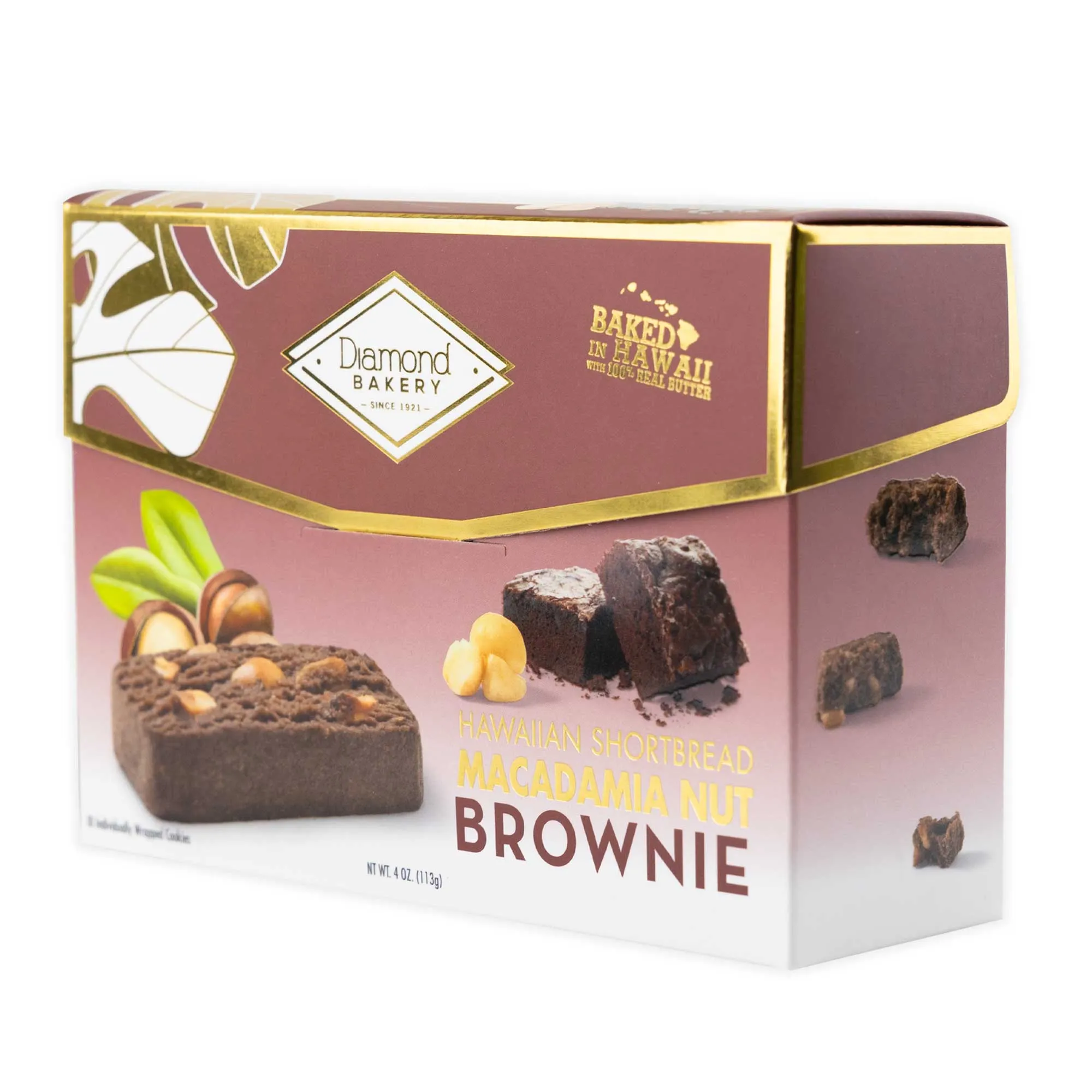 Diamond Bakery Hawaiian Macadamia Brownie Shortbread Cookies- 4 oz.