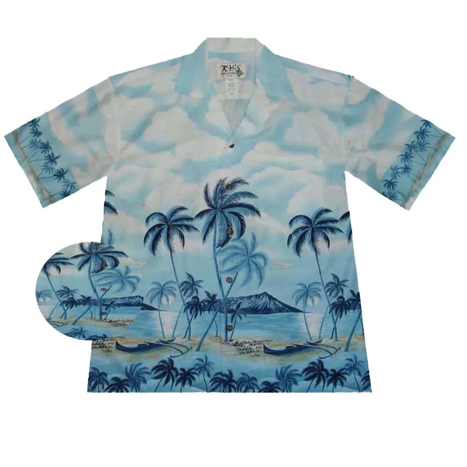 Diamond Head Shoreline Cotton Aloha Shirt