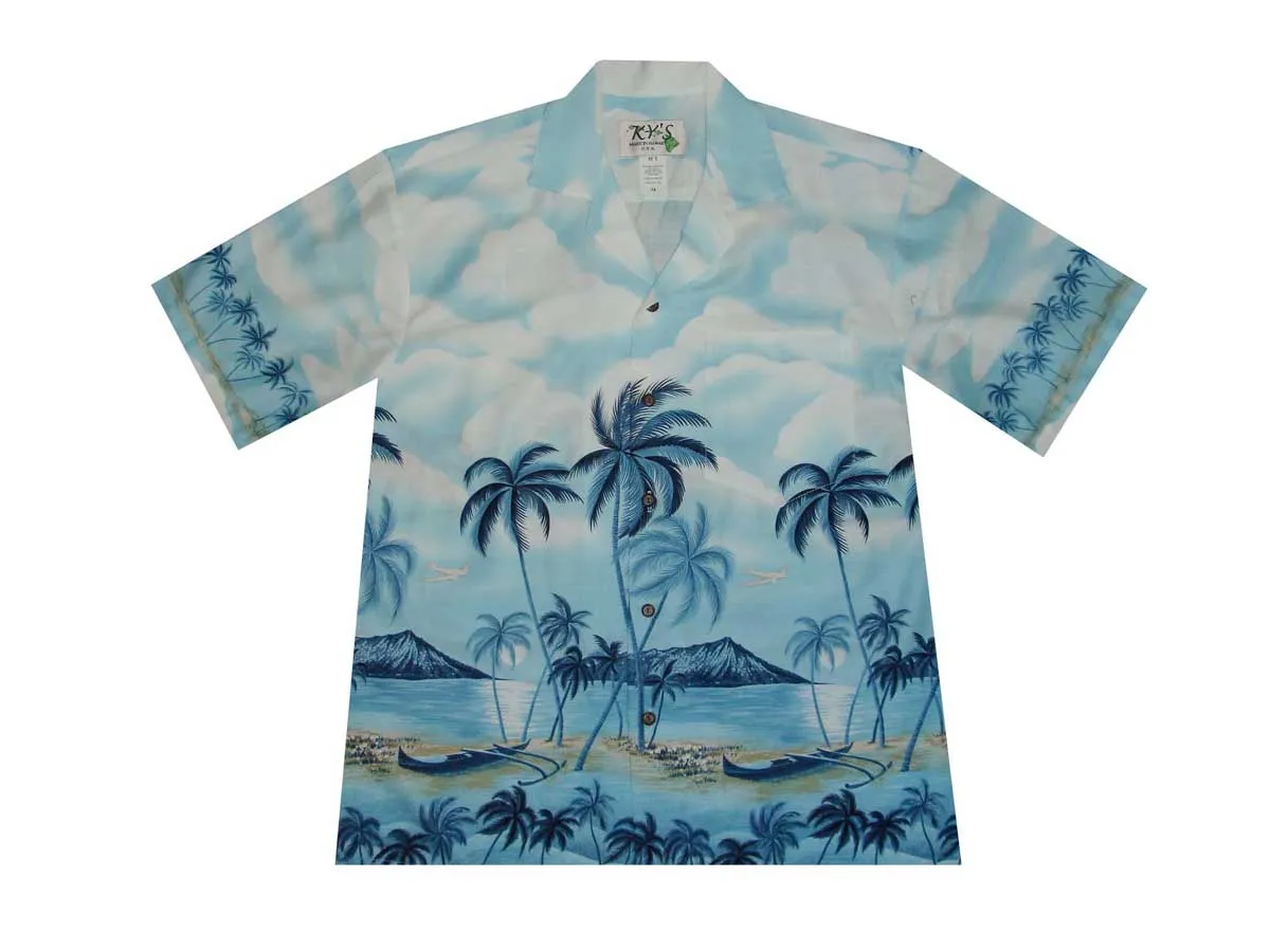 Diamond Head Shoreline Cotton Aloha Shirt