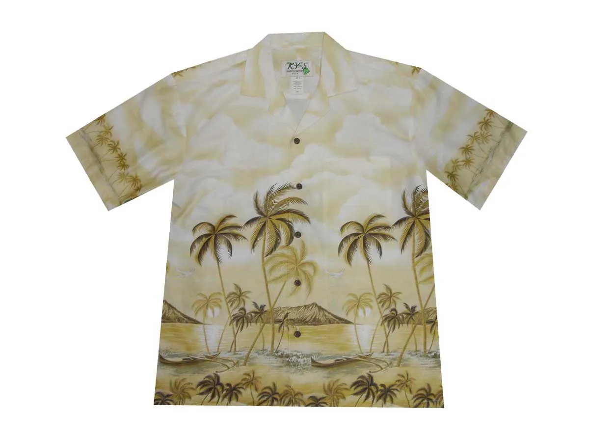 Diamond Head Shoreline Cotton Aloha Shirt