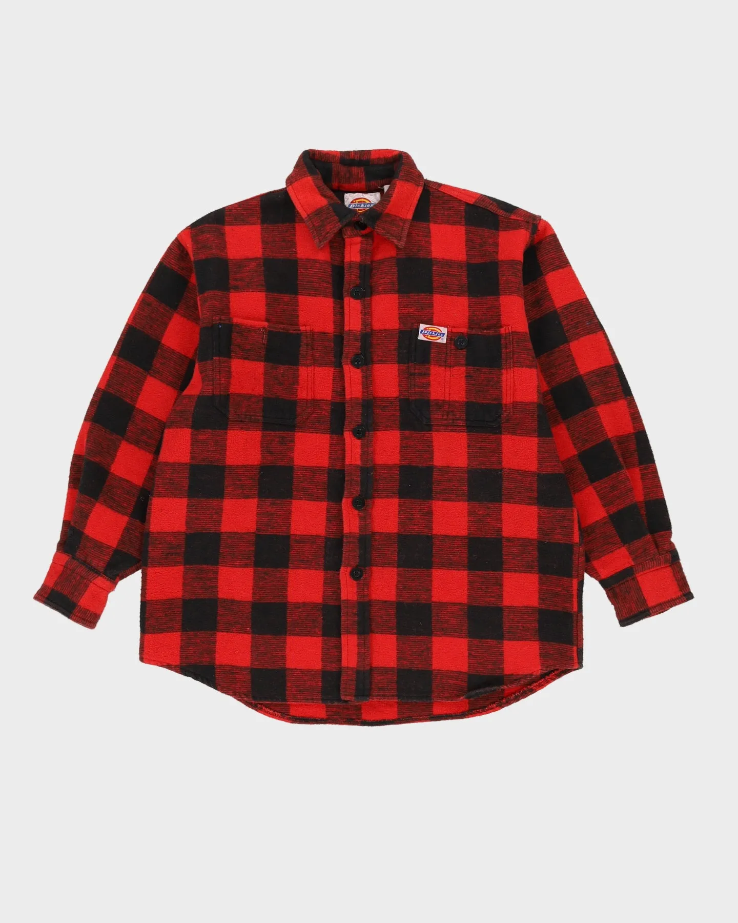 Dickies Red Checked Heavy Flannel Shirt - L / XL