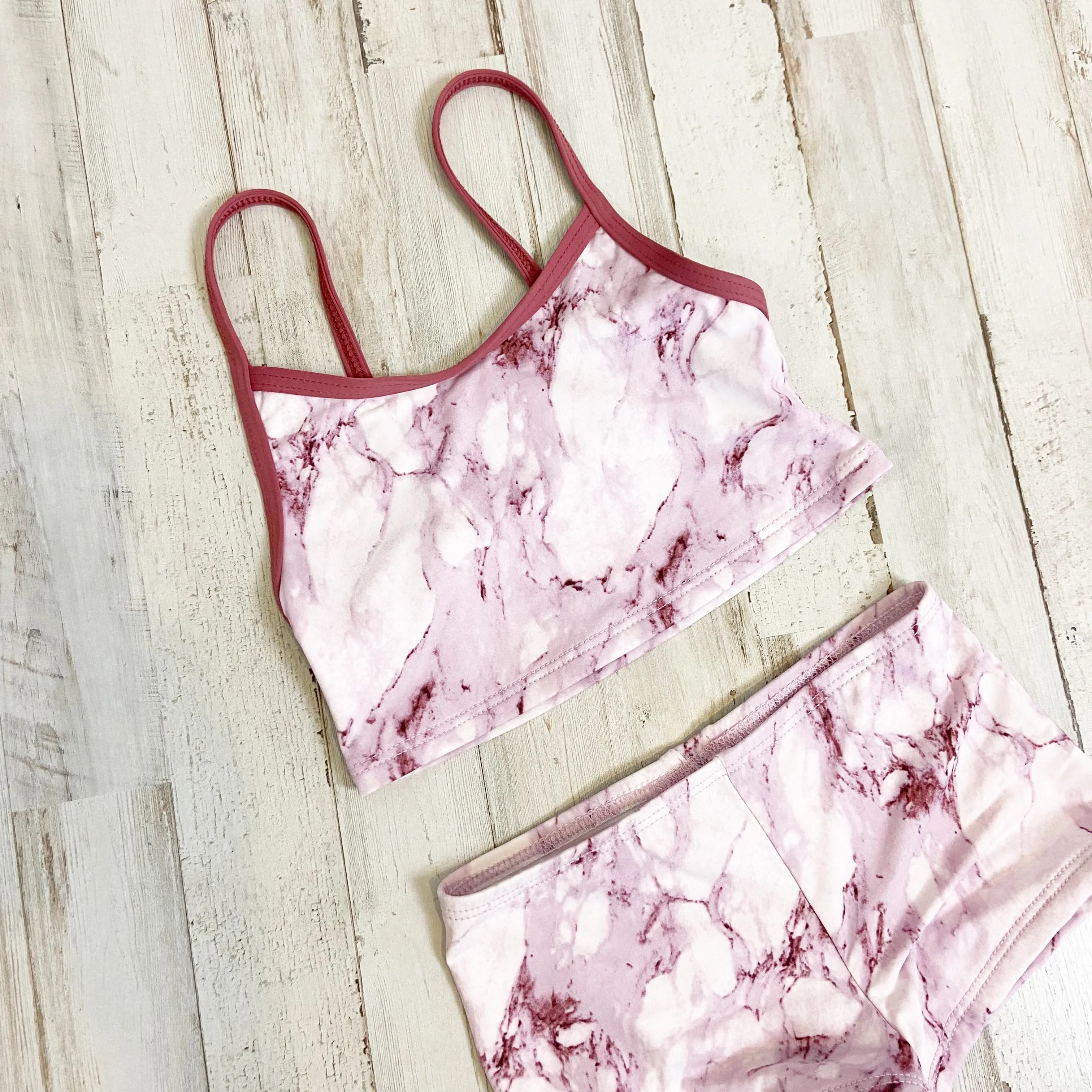 Dippin' Daisy's | Girls Pink Marbled Tie Dye 2 Piece Bikini | Size: 4T