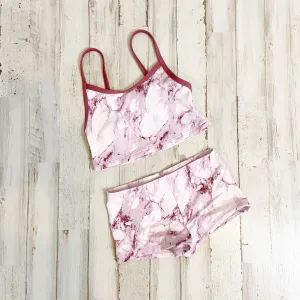 Dippin' Daisy's | Girls Pink Marbled Tie Dye 2 Piece Bikini | Size: 4T