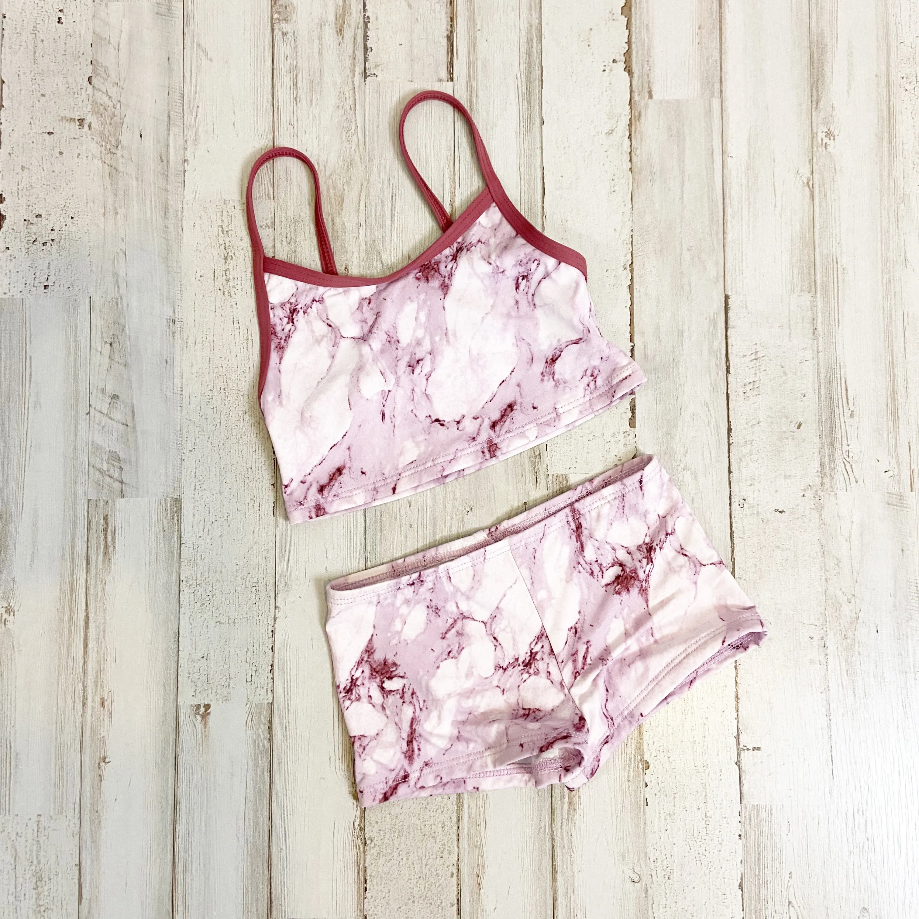 Dippin' Daisy's | Girls Pink Marbled Tie Dye 2 Piece Bikini | Size: 4T