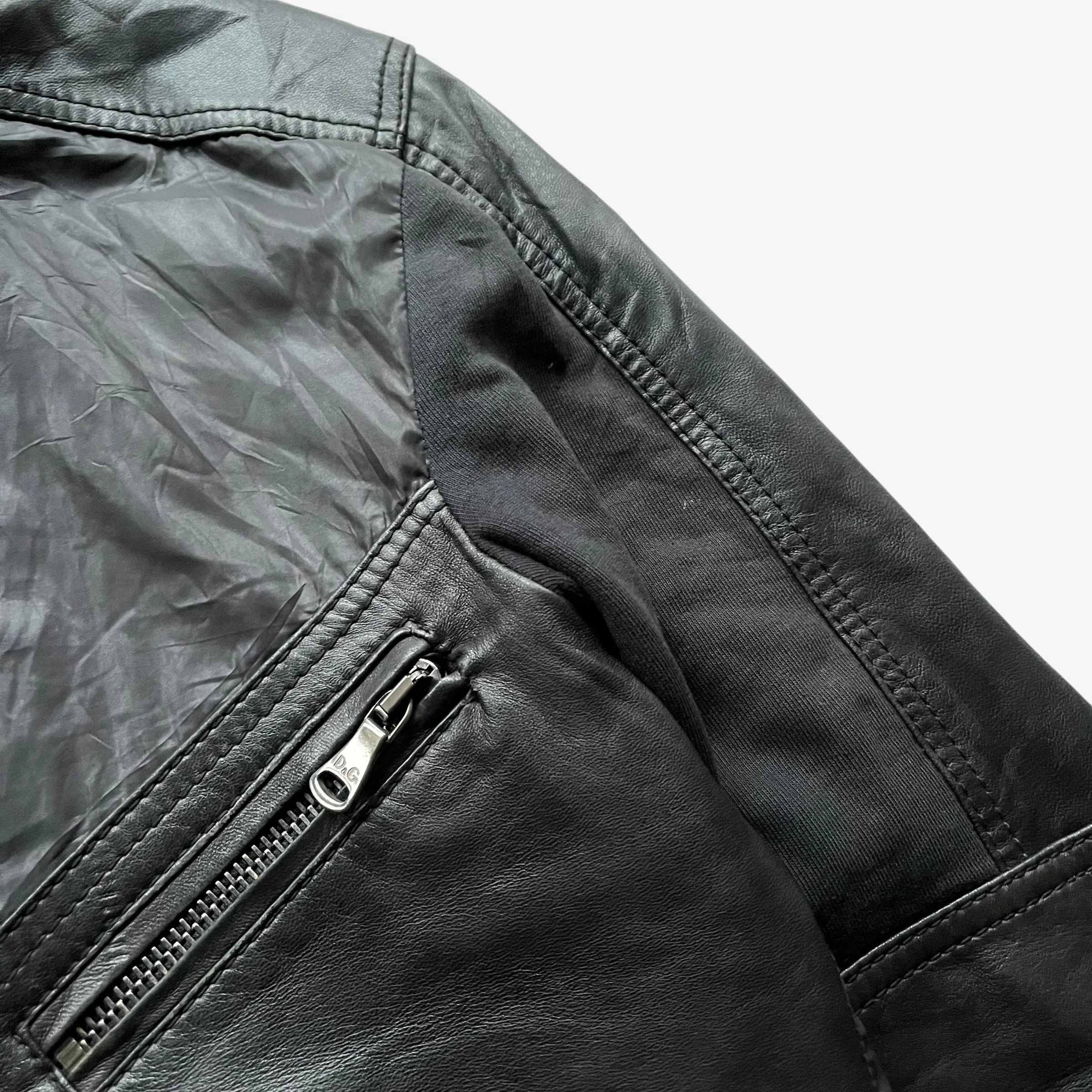 Dolce & Gabbana Leather Utility Jacket