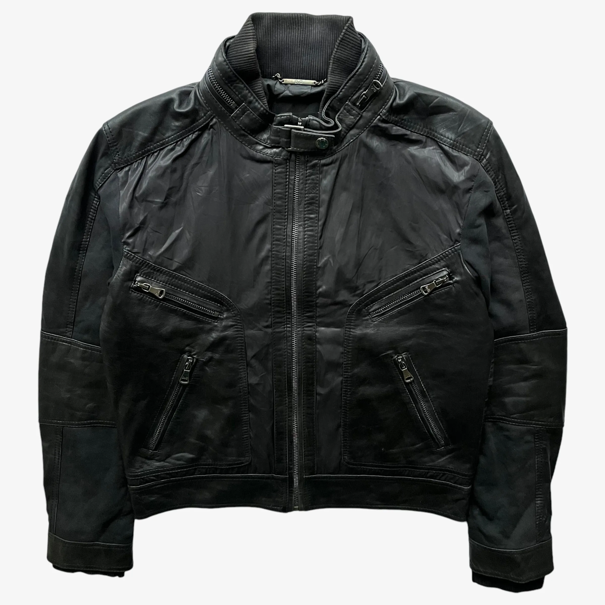 Dolce & Gabbana Leather Utility Jacket