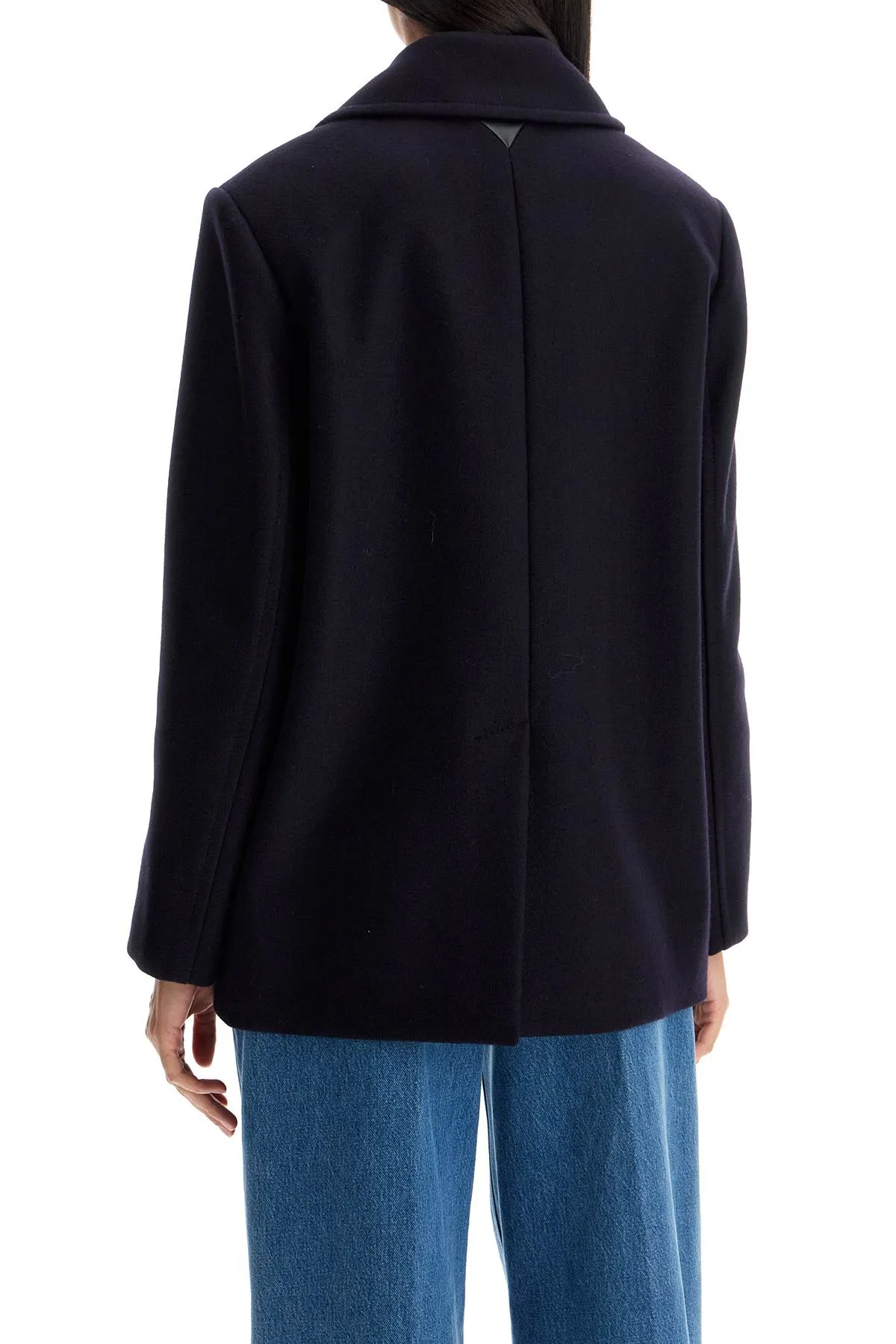 double-breasted wool blend caban 103696 A216 BLU MARINO CUPO