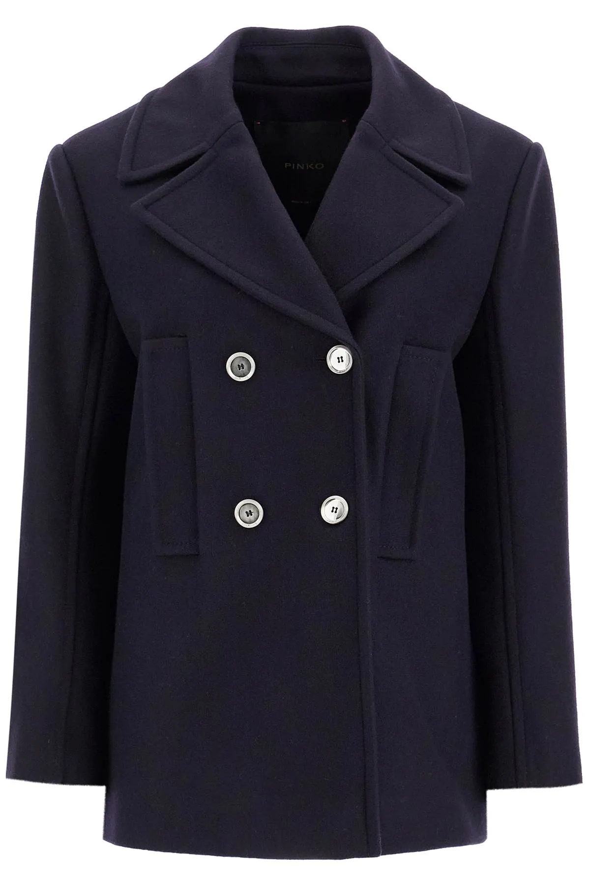 double-breasted wool blend caban 103696 A216 BLU MARINO CUPO