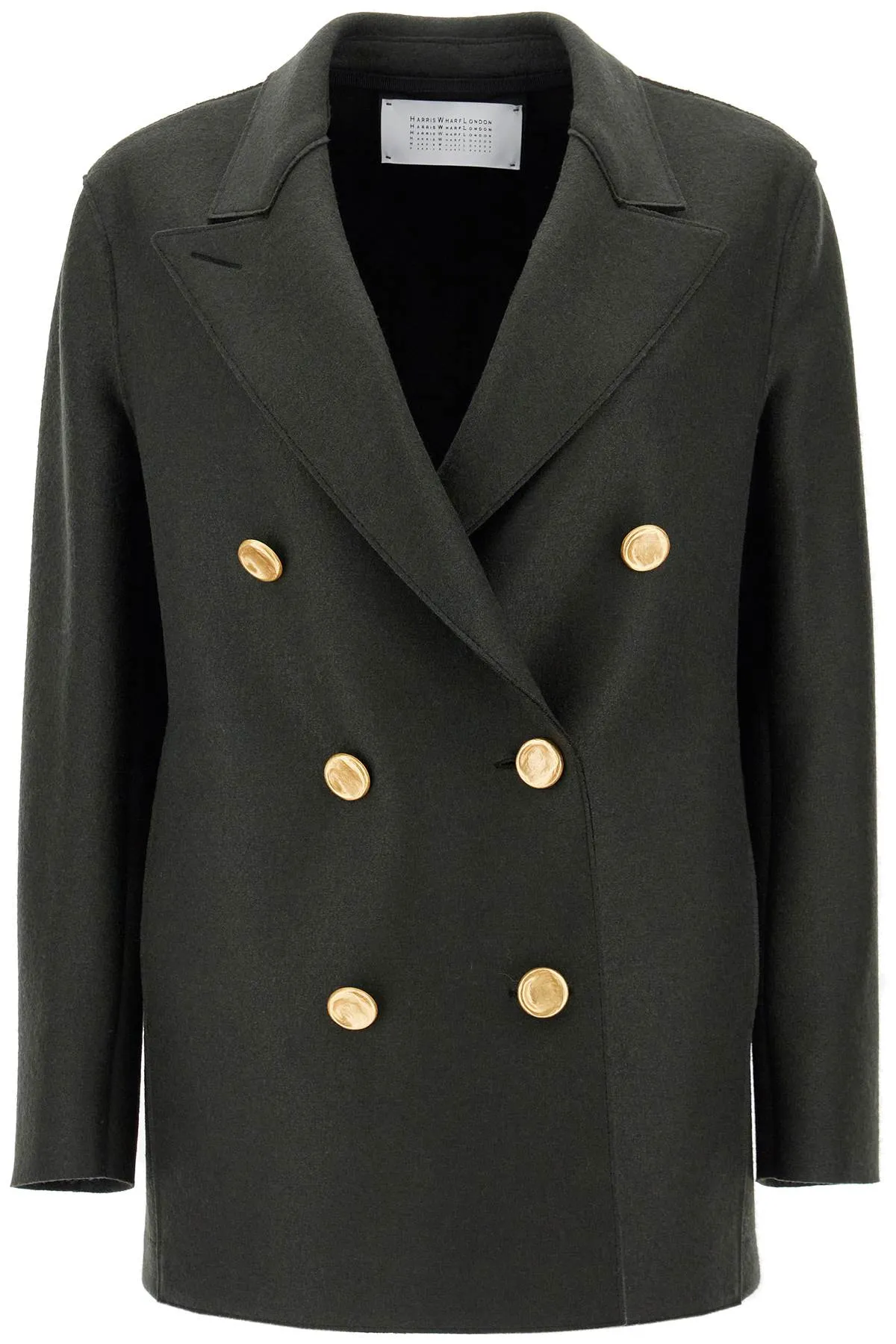 double-breasted wool pressed caban A2344MLK DARK KHAKI