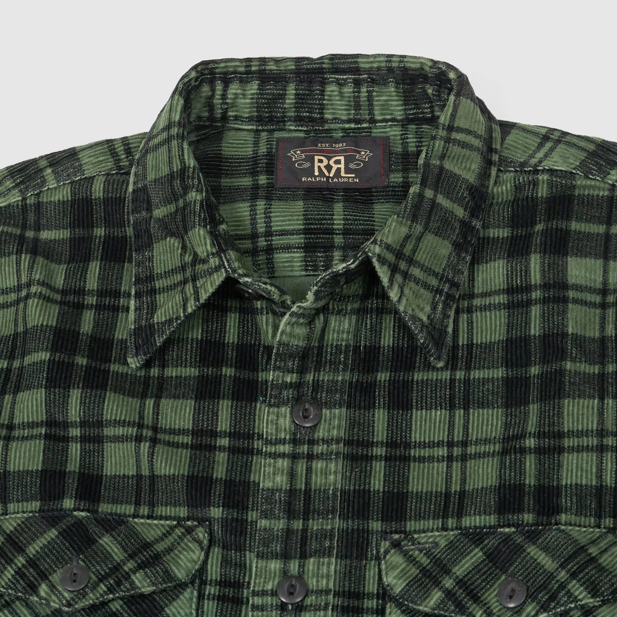 Double RL Plaid Corduroy Workshirt
