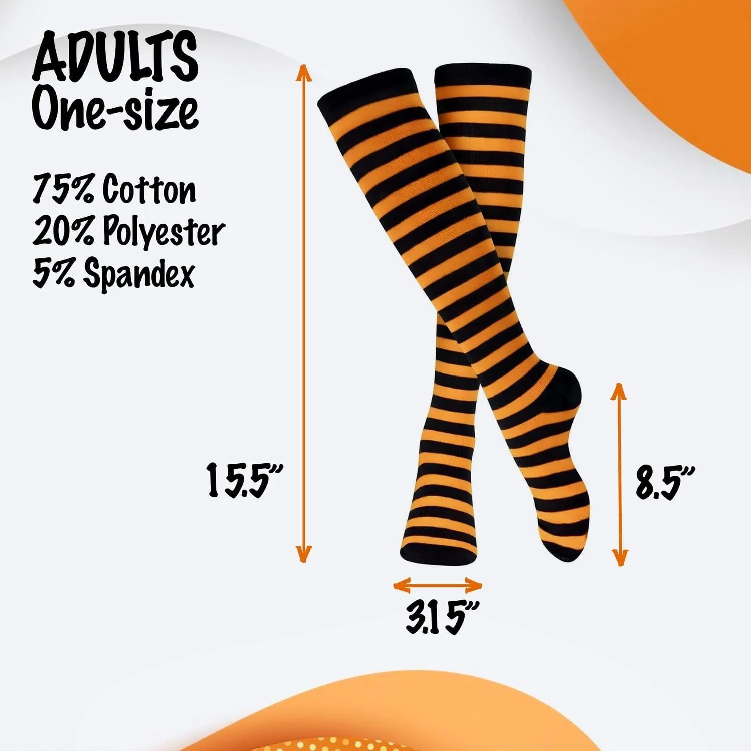 Dress Up America Cotton Striped Socks for Adults - Striped Knee High Socks for Men & Women | Teens - Stylish and Comfortable