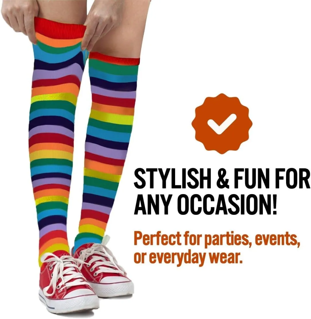 Dress Up America Cotton Striped Socks for Adults - Striped Knee High Socks for Men & Women | Teens - Stylish and Comfortable