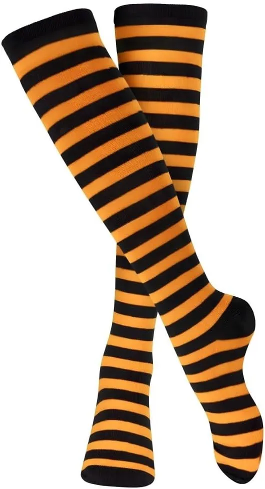 Dress Up America Cotton Striped Socks for Adults - Striped Knee High Socks for Men & Women | Teens - Stylish and Comfortable