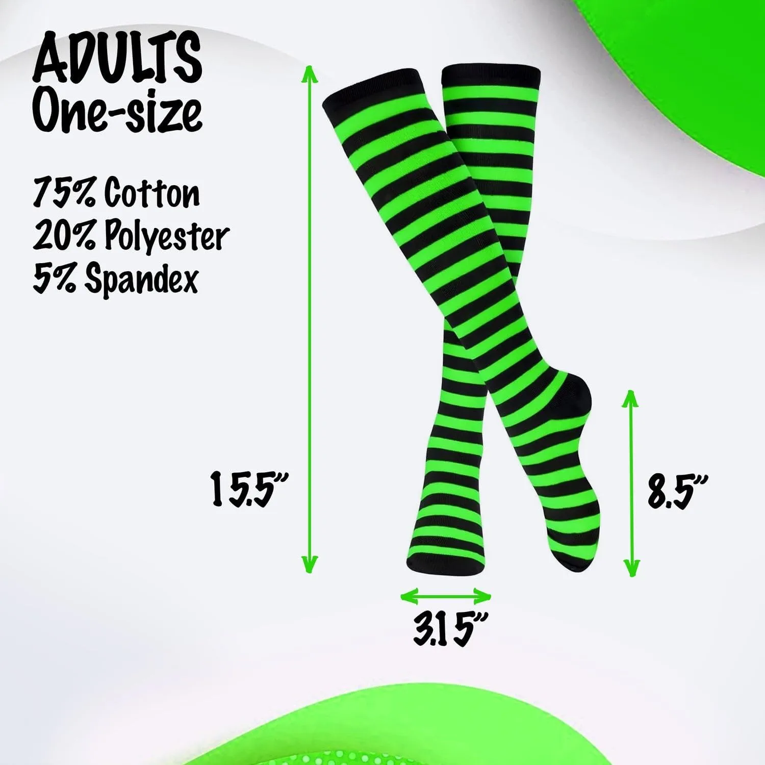 Dress Up America Cotton Striped Socks for Adults - Striped Knee High Socks for Men & Women | Teens - Stylish and Comfortable