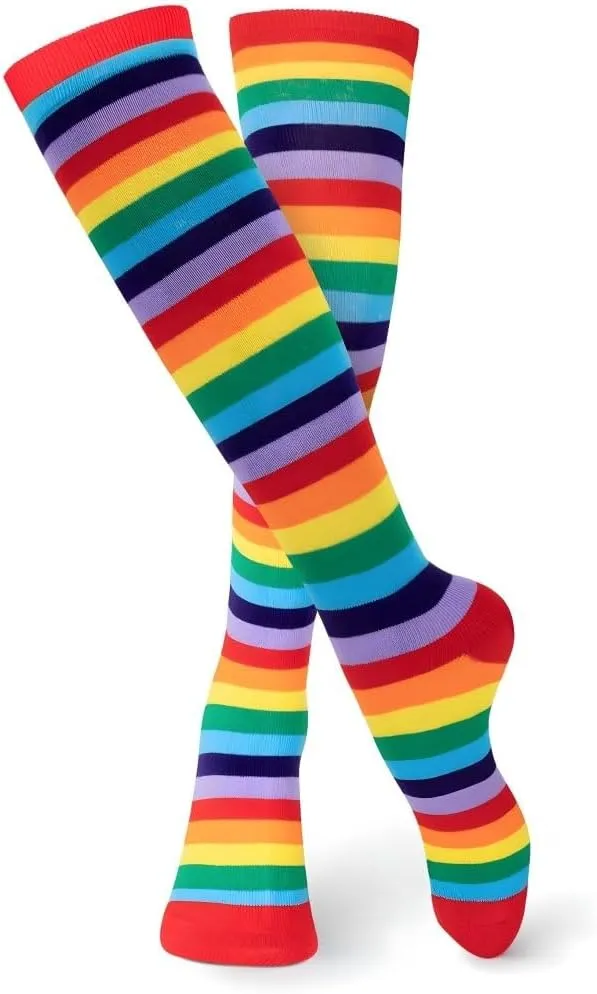 Dress Up America Cotton Striped Socks for Adults - Striped Knee High Socks for Men & Women | Teens - Stylish and Comfortable