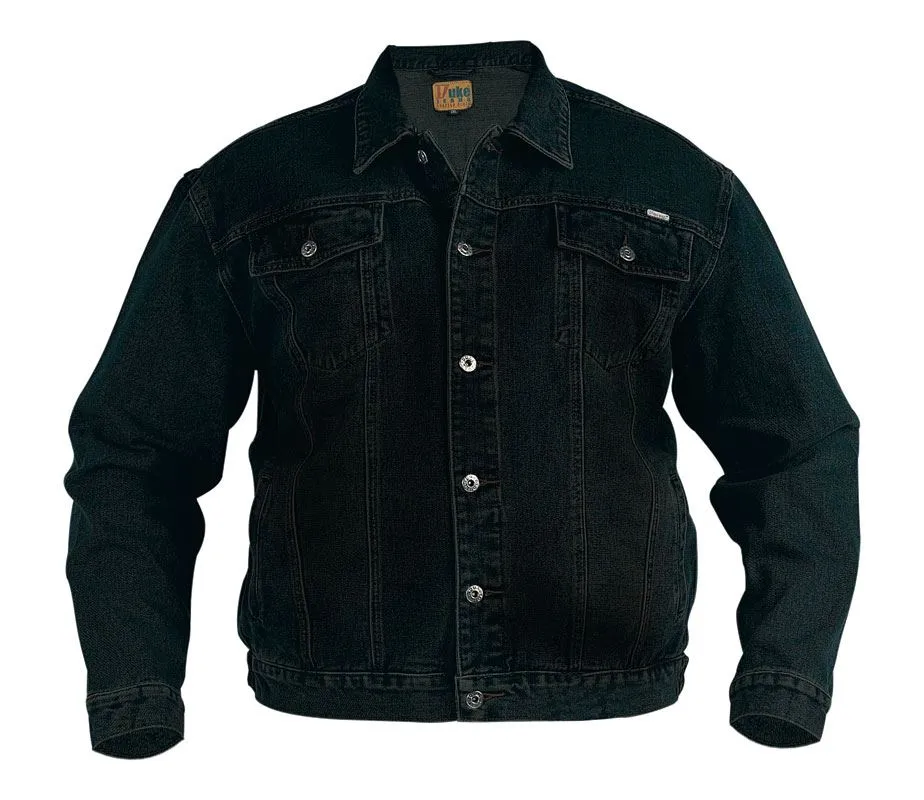DUKE WESTERN STYLE TRUCKER DENIM JACKET IN BLACK CHEST SIZE 1XL TO 8XL