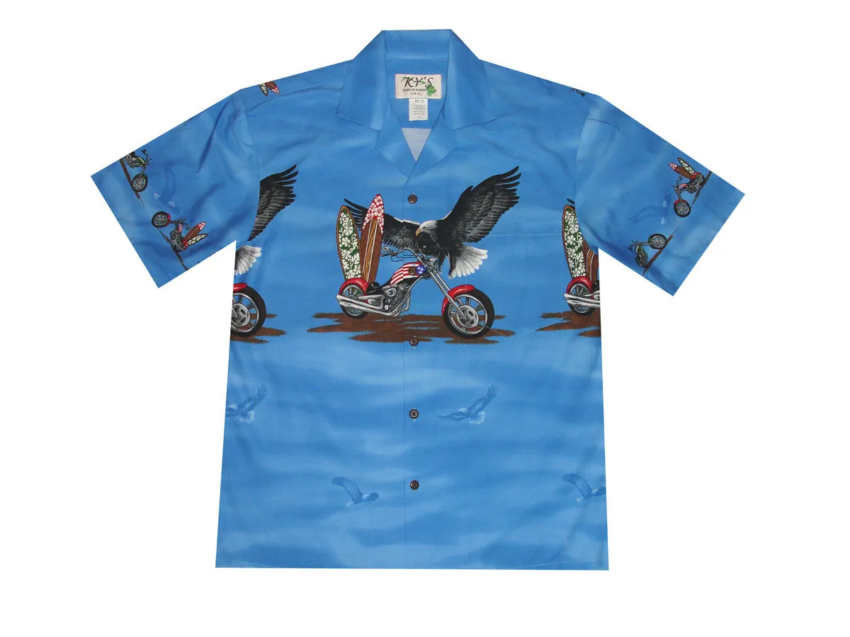 Eagle Rider Motorbike Cotton Aloha Shirt