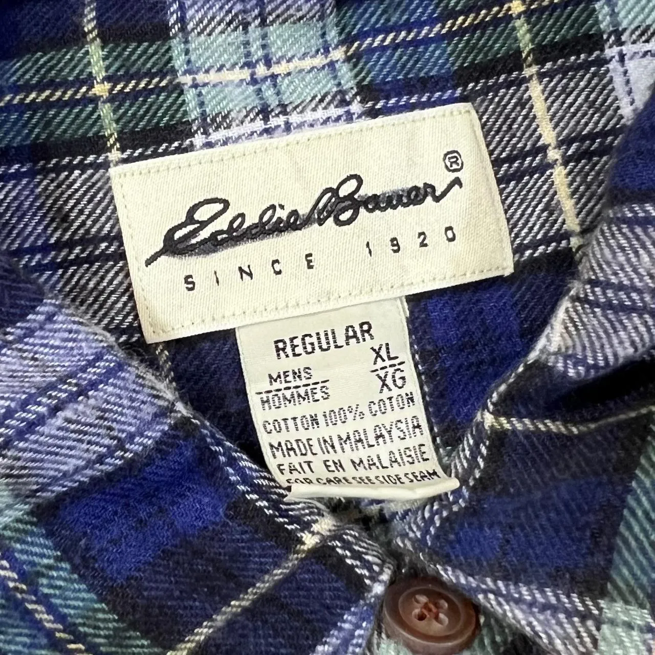 Early 00's EDDIE BAUER Tartan Lumberjack Plaid Check Long Sleeve Flannel Cotton Shirt